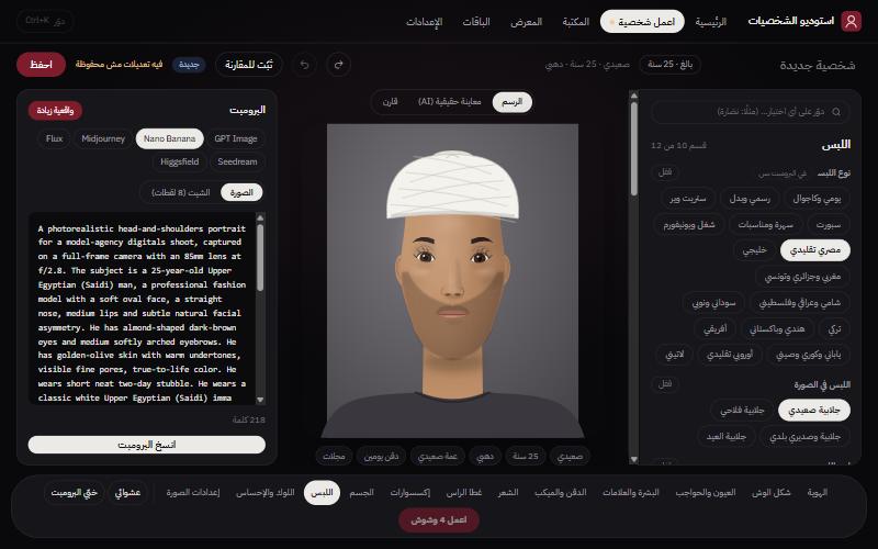 شخصية صعيدي بالعمّة والجلابية